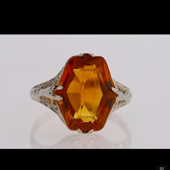 14k Antique Citrine in Filigree Setting
